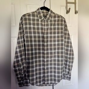 J.Crew Grey Plaid Button Down Small